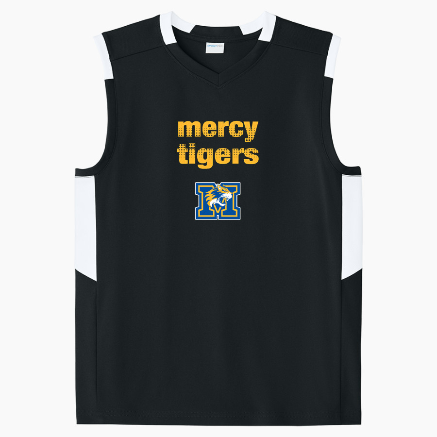 Mercy High School Tigers Online Store Sport-Tek Youth Club Sleeveless V-Neck