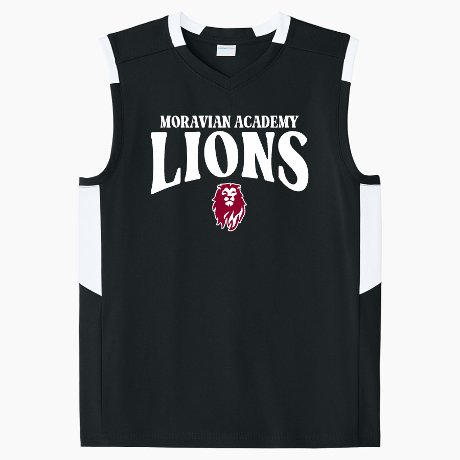 MORAVIAN ACADEMY LIONS <span class="pdp-name-mascot">MORAVIAN ACADEMY LIONS</span> Sport-Tek Youth Club Sleeveless V-Neck