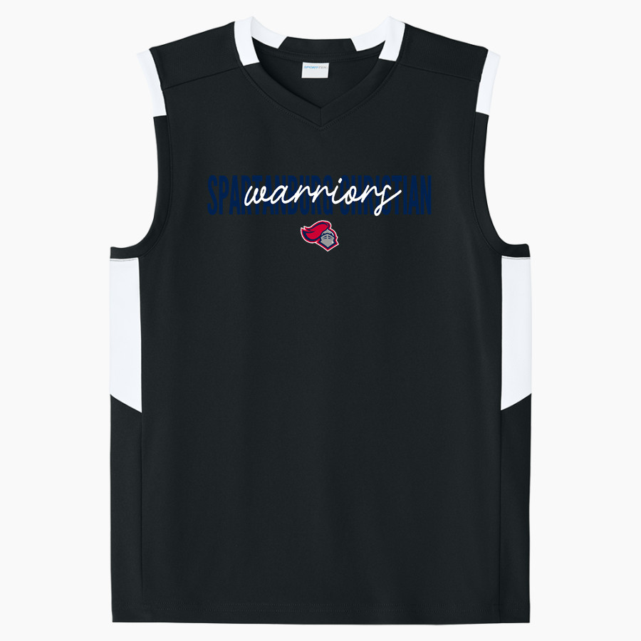 SPARTANBURG CHRISTIAN ACADEMY WARRIORS <span class="pdp-name-mascot">SPARTANBURG WARRIORS</span> Sport-Tek Youth Club Sleeveless V-Neck