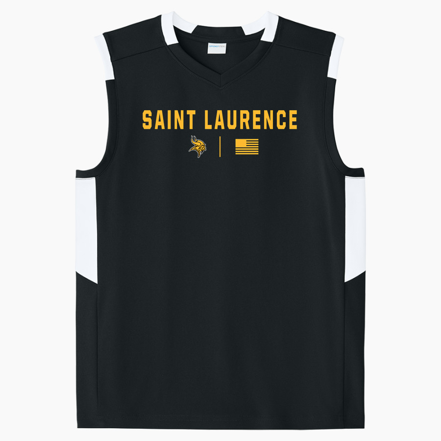 SAINT LAURENCE HIGH SCHOOL VIKINGS Sport-Tek Youth Club Sleeveless V-Neck