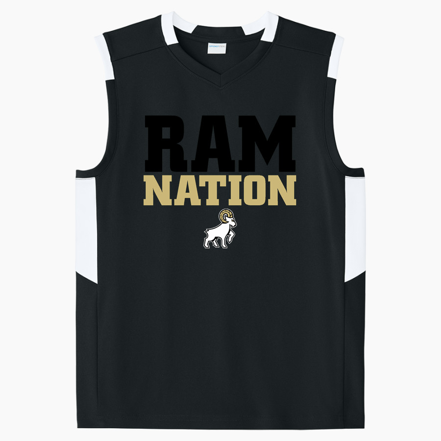 HIGHLAND HIGH SCHOOL RAMS <span class="pdp-name-mascot">HIGHLAND RAMS</span> Sport-Tek Youth Club Sleeveless V-Neck