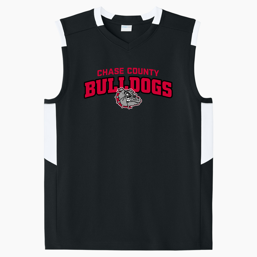 CHASE COUNTY HIGH SCHOOL BULLDOGS <span class="pdp-name-mascot">CHASE COUNTY BULLDOGS</span> Sport-Tek Youth Club Sleeveless V-Neck
