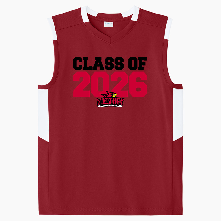 Julius L Matthey Cardinals <span class="pdp-name-mascot">Julius L Matthey Cardinals</span> Sport-Tek Youth Club Sleeveless V-Neck