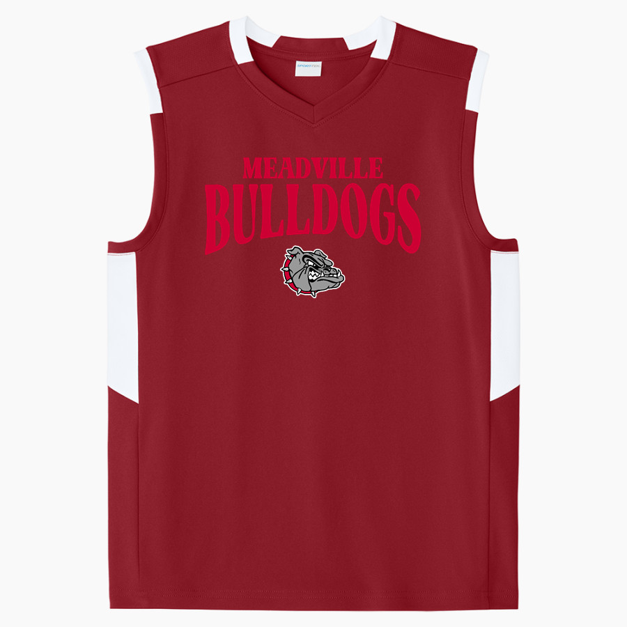 MEADVILLE HIGH SCHOOL BULLDOGS Sport-Tek Youth Club Sleeveless V-Neck