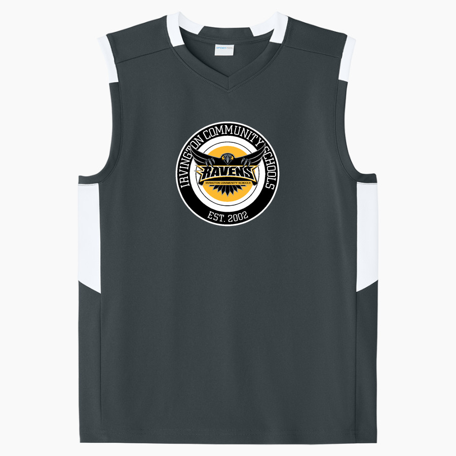 Irvington Community Schools Online Store <span class="pdp-name-mascot">Irvington Community Schools Ravens</span> Sport-Tek Youth Club Sleeveless V-Neck