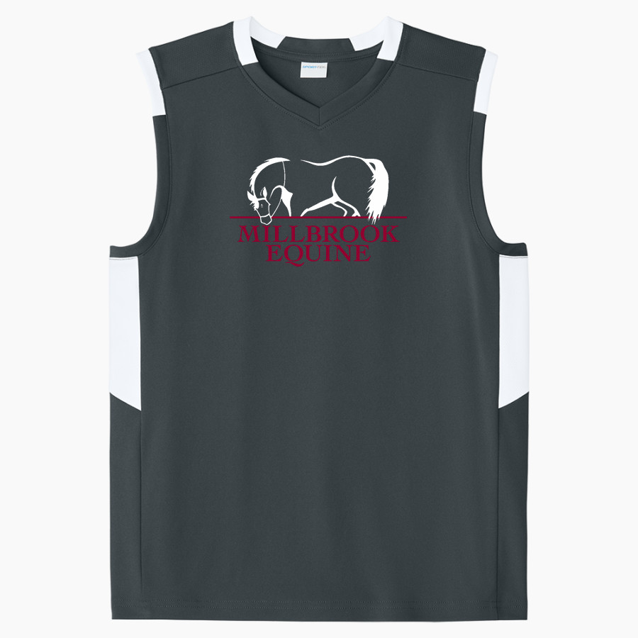 Millbrook Equine Veterinary Clinic Millbrook Equine Vet <span class="pdp-name-mascot">Millbrook Equine Veterinary Clinic</span> Sport-Tek Youth Club Sleeveless V-Neck