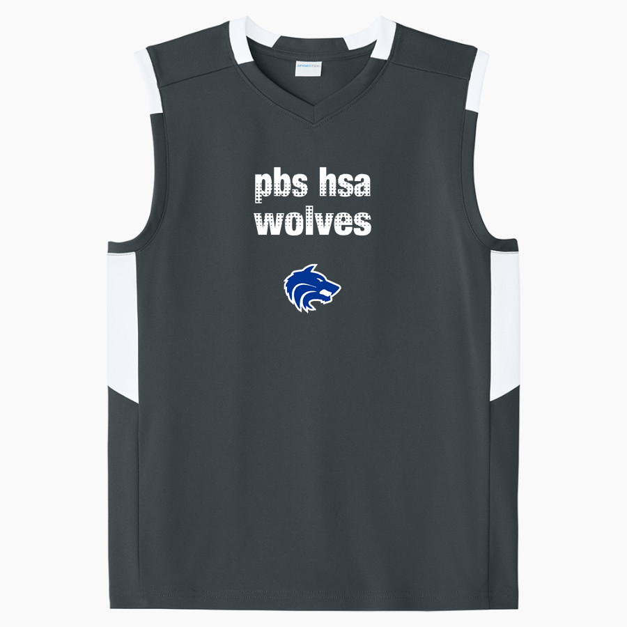 PBS HSA Wolves Sport-Tek Youth Club Sleeveless V-Neck