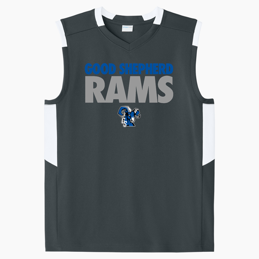Good Shepherd Rams <span class="pdp-name-mascot">Good Shepherd School Rams</span> Sport-Tek Youth Club Sleeveless V-Neck