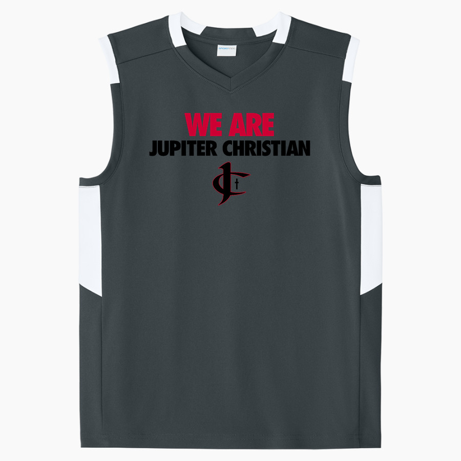Jupiter Christian Eagles Sport-Tek Youth Club Sleeveless V-Neck