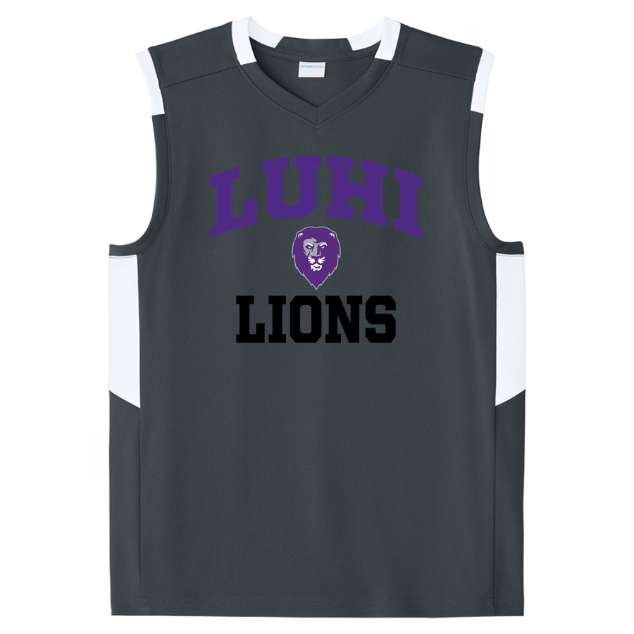 LUHI Lions <span class="pdp-name-mascot">Lutheran Lions</span> Sport-Tek Youth Club Sleeveless V-Neck