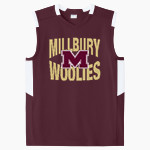 MILLBURY SR HIGH SCHOOL WOOLIES <span class="pdp-name-mascot">MILLBURY MEMORIAL WOOLIES</span> Sport-Tek Youth Club Sleeveless V-Neck Front Thumbnail