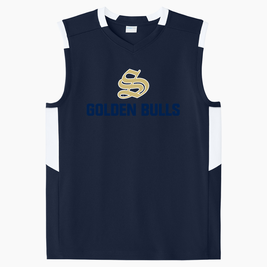 E E SMITH HIGH SCHOOL GOLDEN BULLS <span class="pdp-name-mascot">E E SMITH GOLDEN BULLS</span> Sport-Tek Youth Club Sleeveless V-Neck