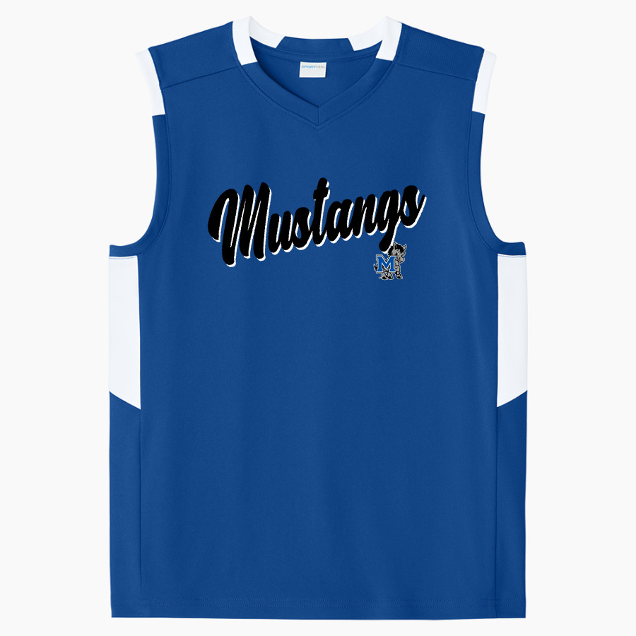 MacArthur Elementary Mustangs Sport-Tek Youth Club Sleeveless V-Neck