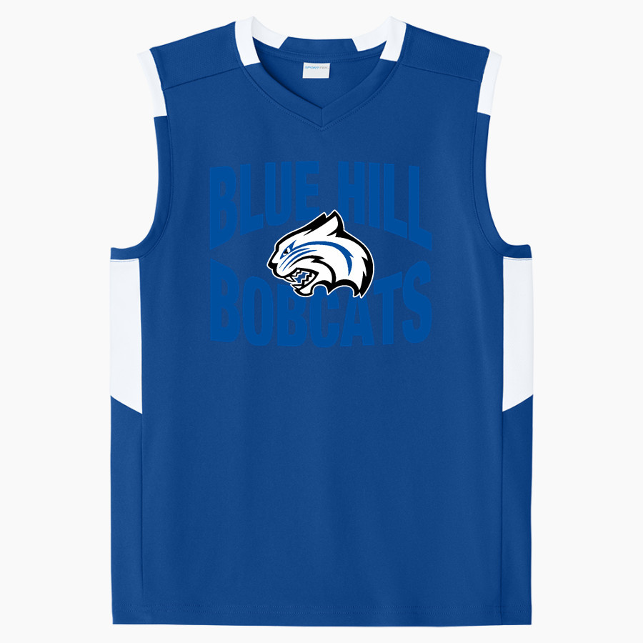 Blue Hill Bobcats <span class="pdp-name-mascot">Blue Hill Community School District Bobcats</span> Sport-Tek Youth Club Sleeveless V-Neck