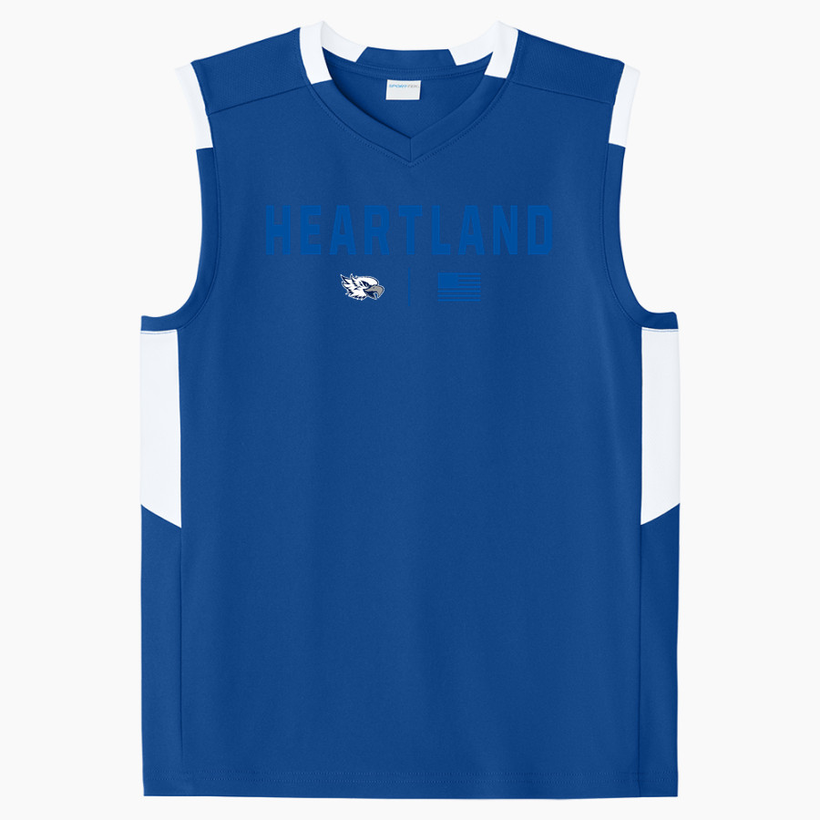 HEARTLAND CHRISTIAN ACADEMY EAGLES <span class="pdp-name-mascot">HEARTLAND EAGLES</span> Sport-Tek Youth Club Sleeveless V-Neck