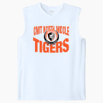 CMIT North Middle Spirit Shop Tigers <span class="pdp-name-mascot">Chesapeake Math & It Pc - Ms Golden Tigers</span> Sport-Tek Youth Club Sleeveless V-Neck Front Thumbnail