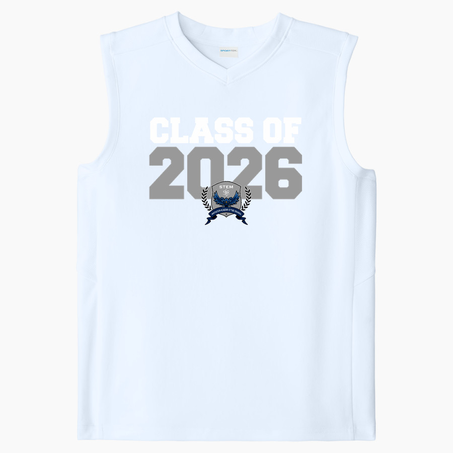 STEM Innovation Academy of the Oranges we rise together <span class="pdp-name-mascot">STEM Phoenix</span> Sport-Tek Youth Club Sleeveless V-Neck