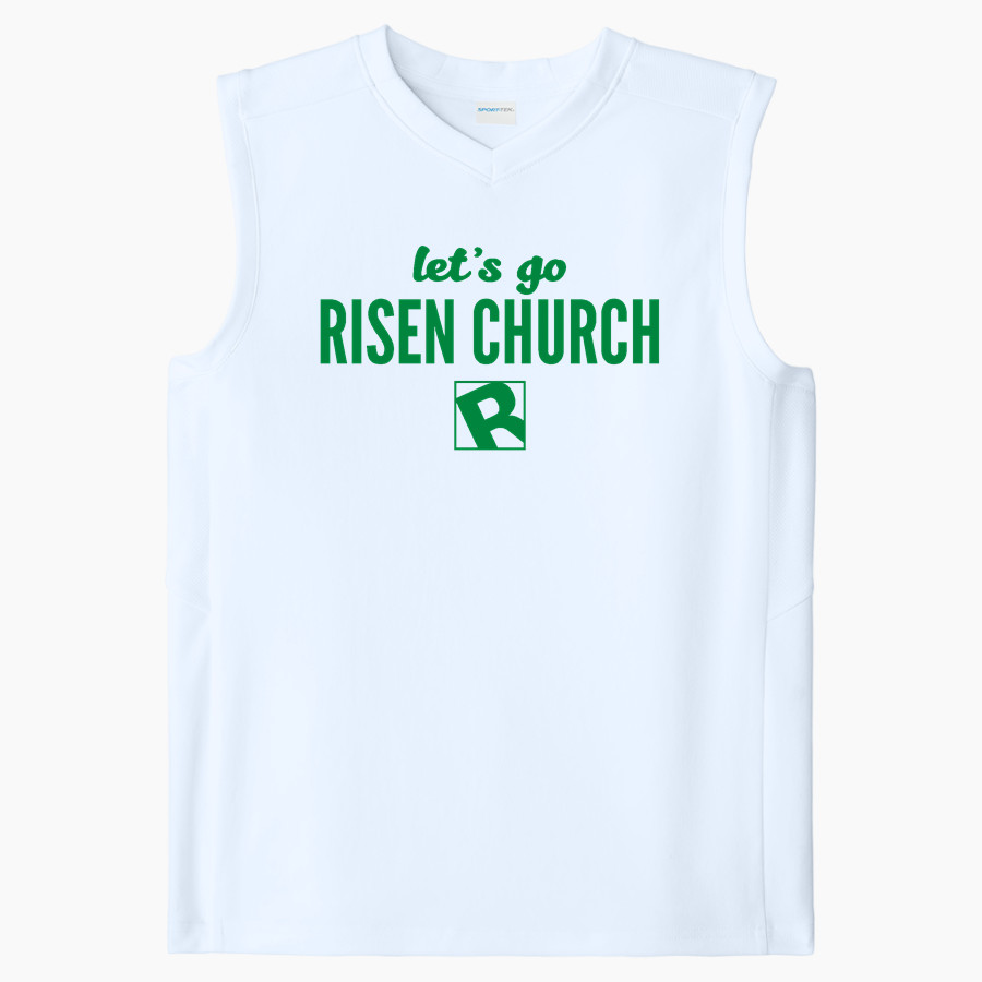 Risen Church <span class="pdp-name-mascot">Risen Church</span> Sport-Tek Youth Club Sleeveless V-Neck