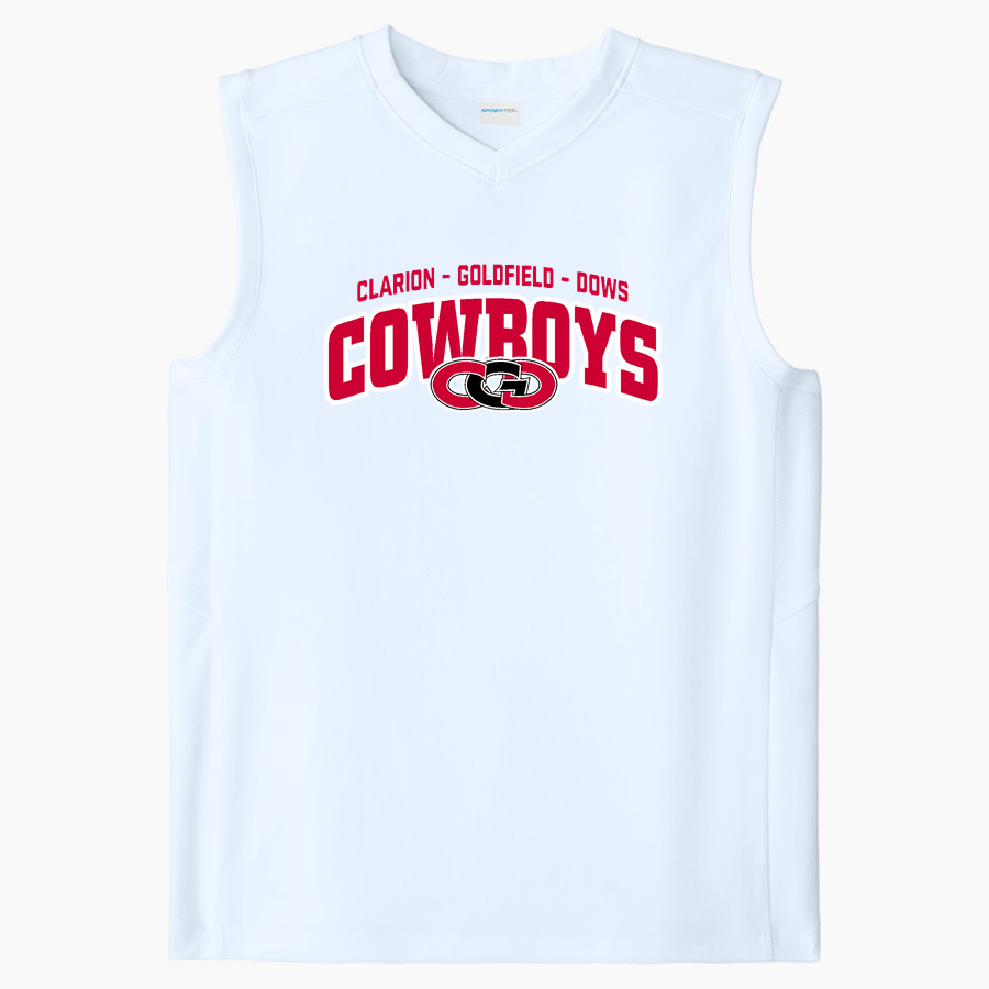 CLARION-GOLDFIELD-DOWS HIGH SCHOOL COWBOYS <span class="pdp-name-mascot">CLARION - GOLDFIELD COWBOYS</span> Sport-Tek Youth Club Sleeveless V-Neck