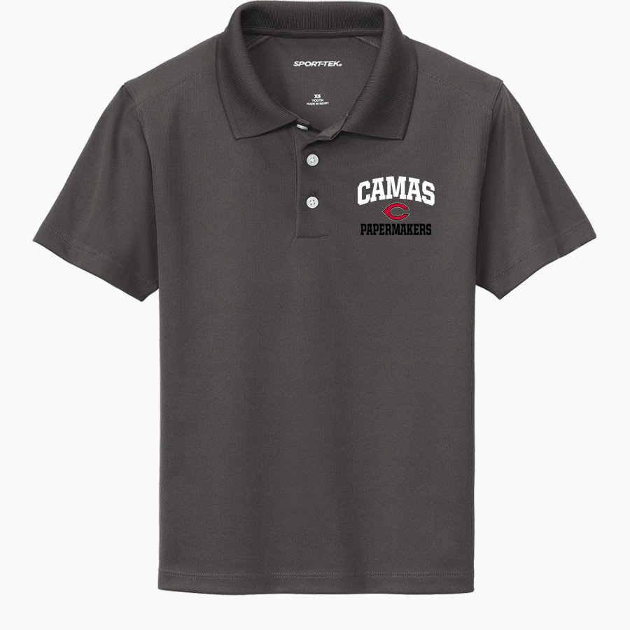 CAMAS PAPERMAKERS The Official Online Store <span class="pdp-name-mascot">CAMAS PAPERMAKERS</span> Sport-Tek Youth UV Micropique Polo