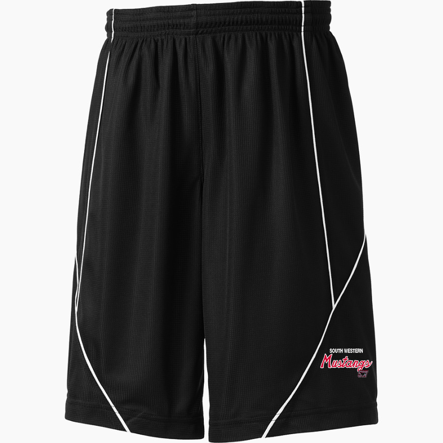 SOUTH WESTERN SENIOR HIGH SCHOOL MUSTANGS <span class="pdp-name-mascot">SOUTH WESTERN MUSTANGS</span> Sport-Tek Youth PosiCharge Mesh Reversible Spliced Short