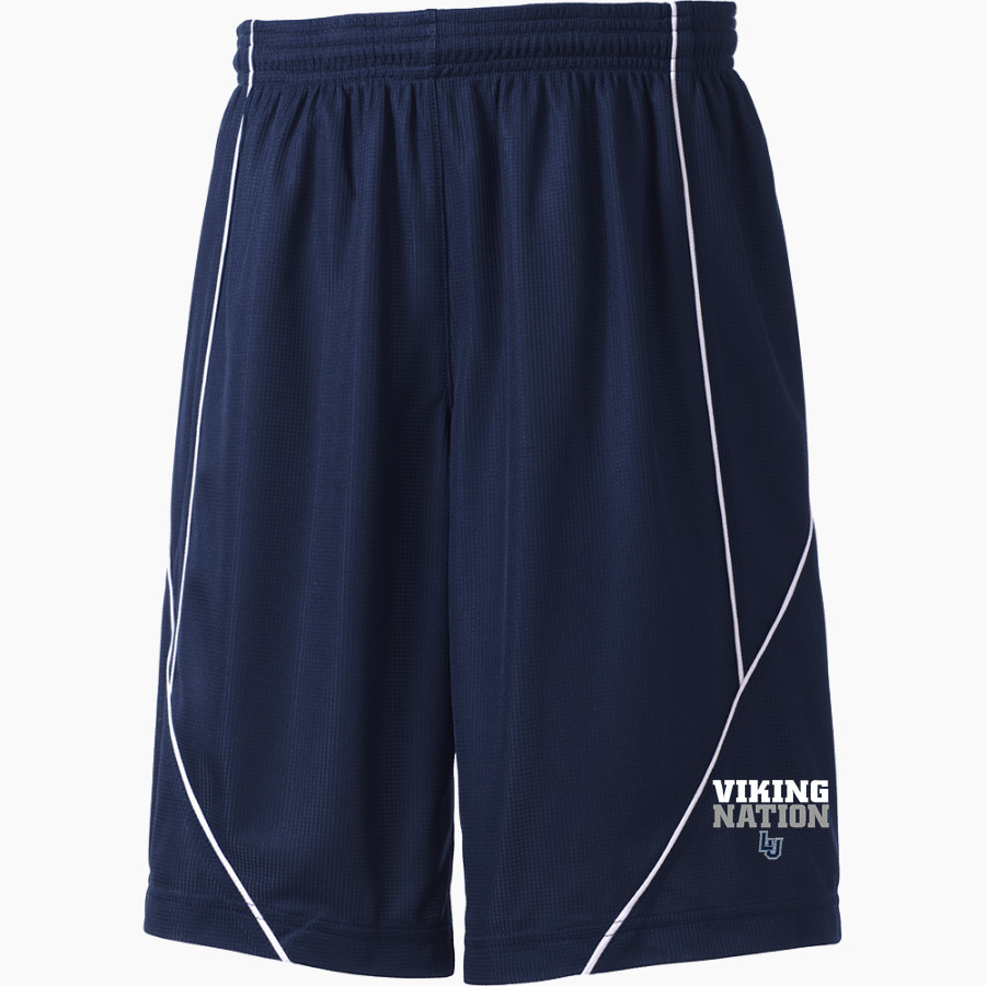 Lawrence University Vikings Online Store <span class="pdp-name-mascot">Lawrence</span> Sport-Tek Youth PosiCharge Mesh Reversible Spliced Short