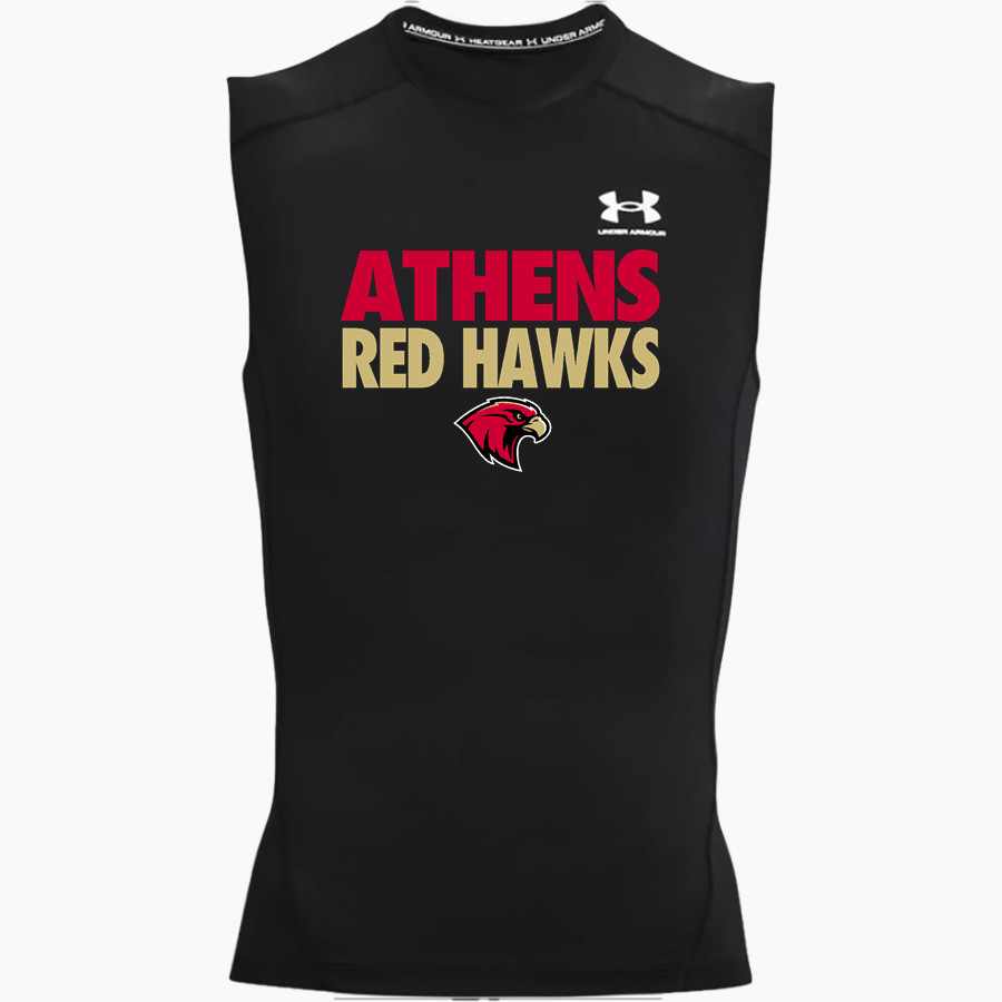 ATHENS HIGH SCHOOL RED HAWKS <span class="pdp-name-mascot">ATHENS RED HAWKS</span> UA Men's Heatgear Armour Compression Sleeveless Top