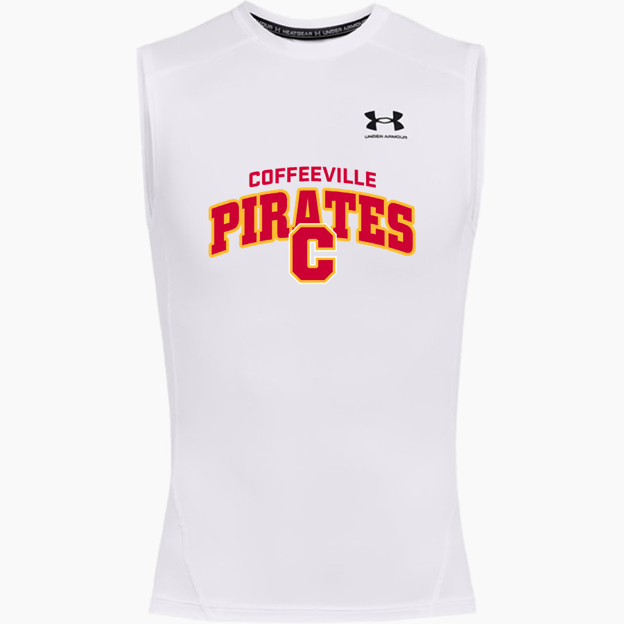 COFFEEVILLE HIGH SCHOOL PIRATES UA Men's Heatgear Armour Compression Sleeveless Top