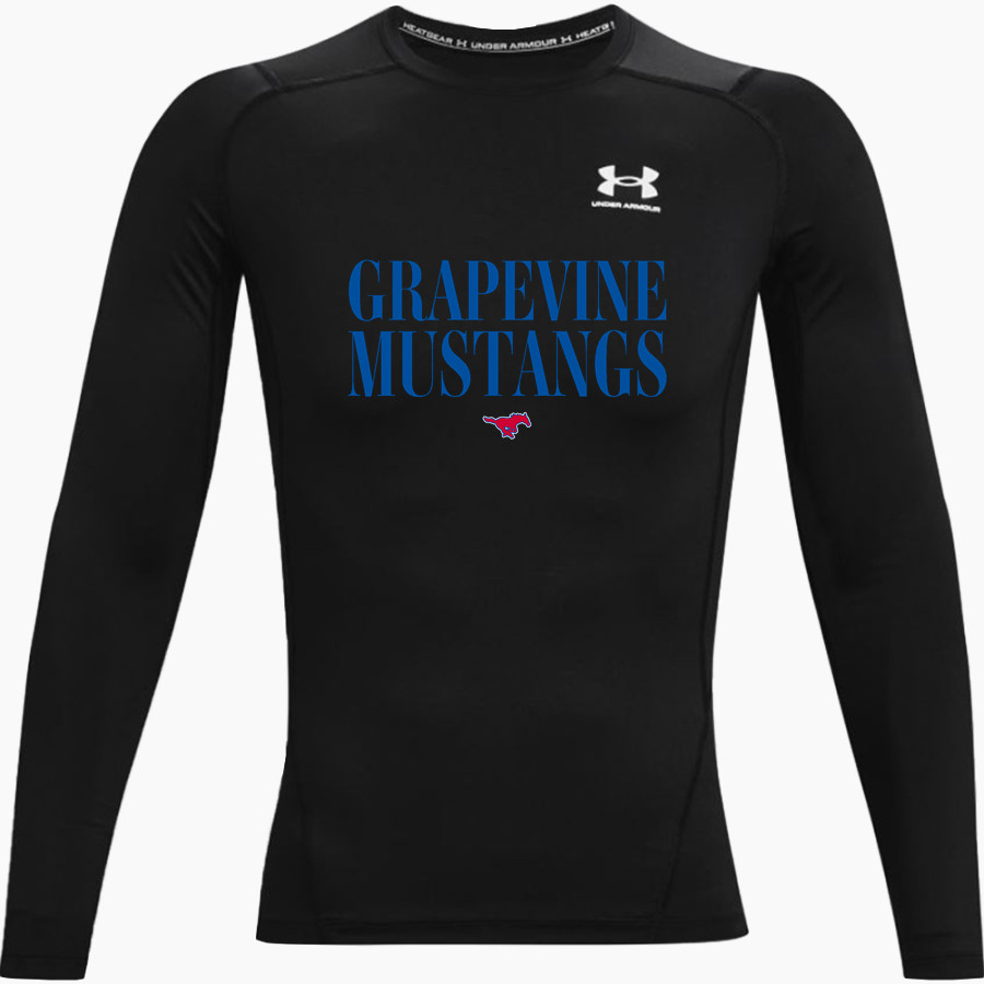 GRAPEVINE HIGH SCHOOL MUSTANGS UA Men's Heatgear Armour Long Sleeve Compression Top