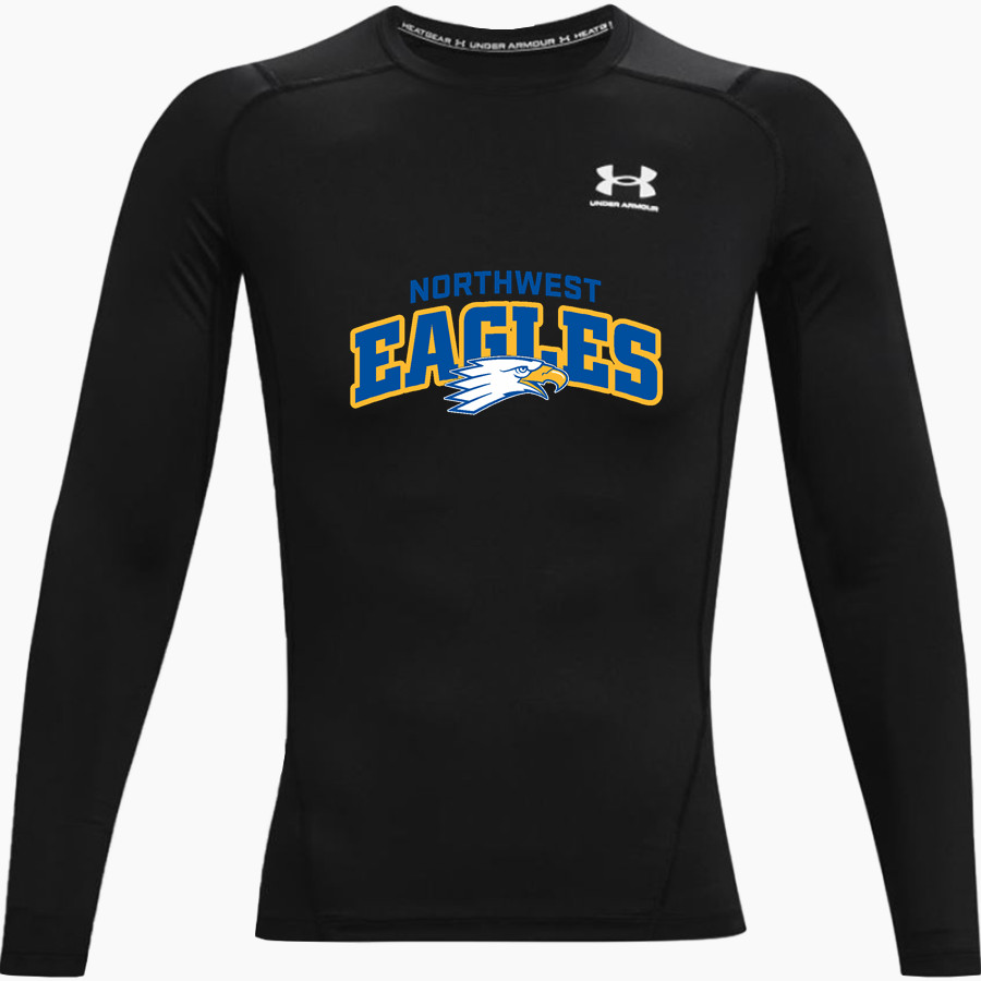 Northwest University Eagles Online Store UA Men's Heatgear Armour Long Sleeve Compression Top