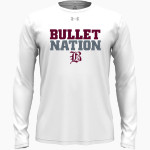 BELLOWS FREE ACADEMY BULLETS <span class="pdp-name-mascot">BELLOWS FREE ACADEMY BULLETS</span> UA Men's Team Tech Long Sleeve T-Shirt Front Thumbnail