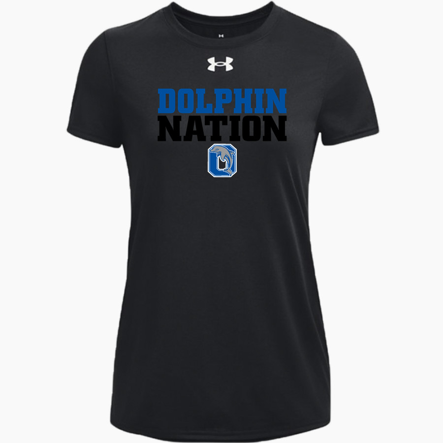 OCRACOKE SCHOOL DOLPHINS <span class="pdp-name-mascot">OCRACOKE DOLPHINS</span> UA Women's Team Tech Short Sleeve T-Shirt