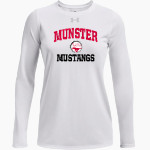 MUNSTER HIGH SCHOOL MUSTANGS <span class="pdp-name-mascot">MUNSTER MUSTANGS</span> UA Women's Team Tech Long Sleeve T-Shirt Front Thumbnail