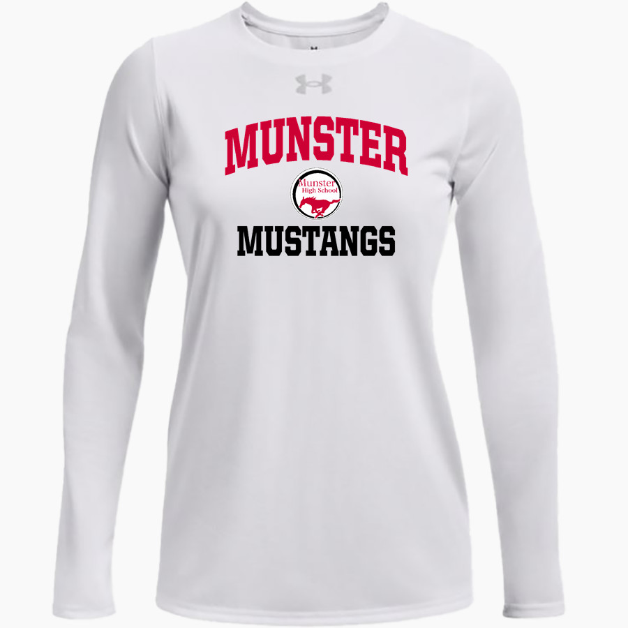 MUNSTER HIGH SCHOOL MUSTANGS <span class="pdp-name-mascot">MUNSTER MUSTANGS</span> UA Women's Team Tech Long Sleeve T-Shirt