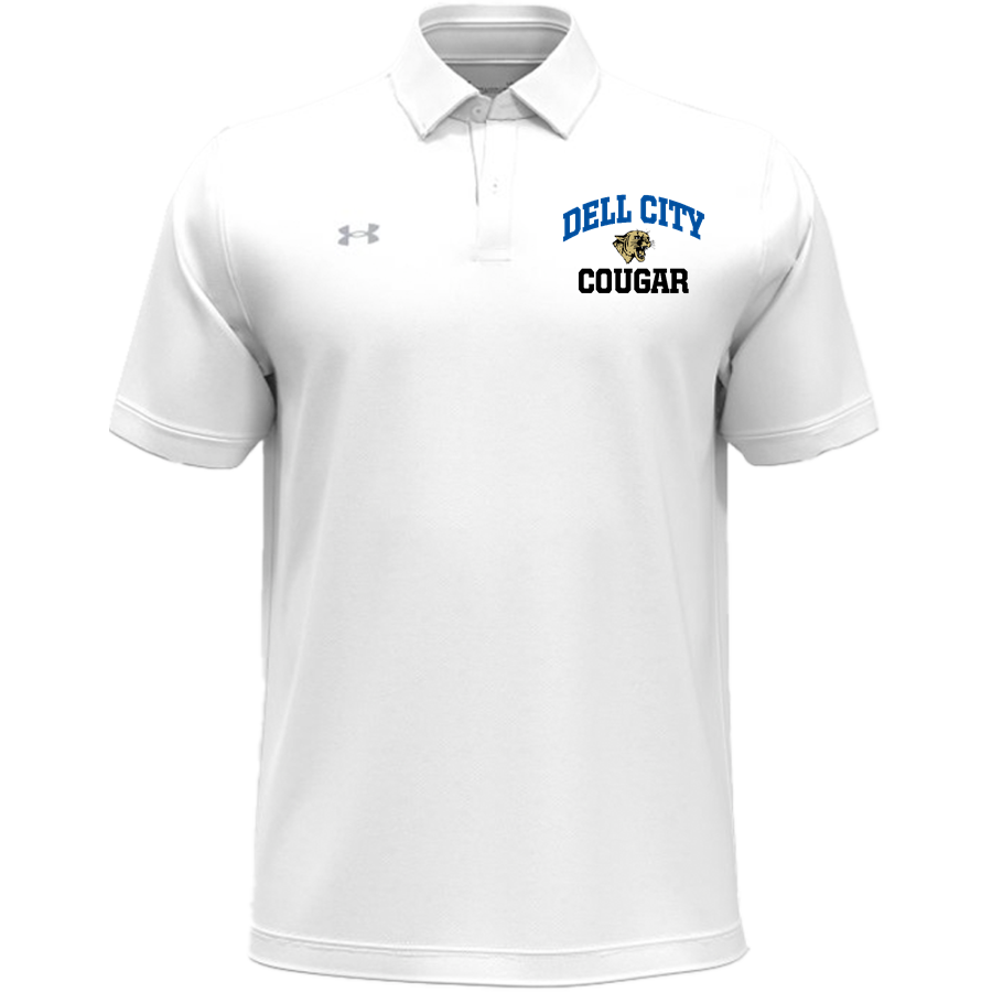 DELL CITY HIGH SCHOOL COUGAR <span class="pdp-name-mascot">DELL CITY COUGAR</span> UA Men's Team Tipped Polo