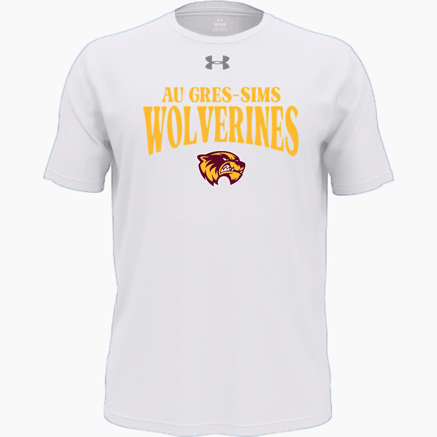 Au Gres-Sims HIGH SCHOOL WOLVERINES <span class="pdp-name-mascot">AU GRES - SIMS WOLVERINES</span> UA Youth Team Tech Short Sleeve T-Shirt