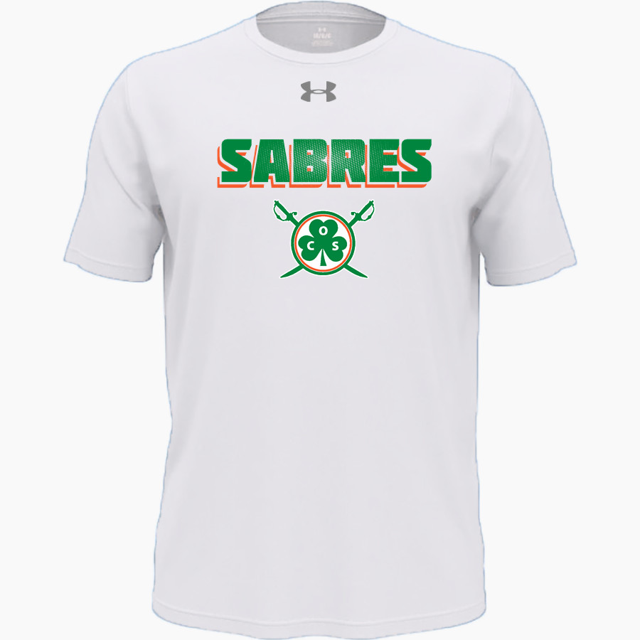 Communion of Saints School Sabres official sideline store <span class="pdp-name-mascot">Communion of Saints School Sabres</span> UA Youth Team Tech Short Sleeve T-Shirt
