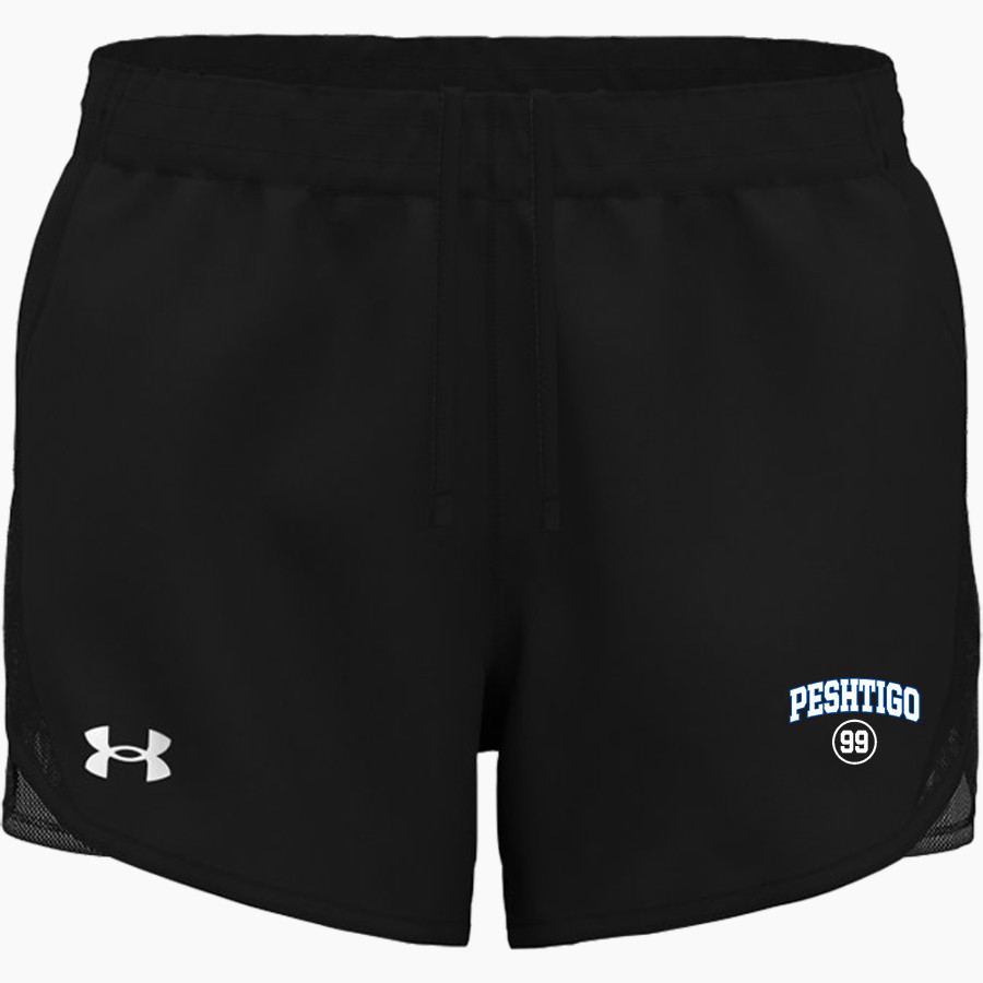 PESHTIGO SCHOOL DISTRICT BULLDOGS UA Women's Fly By Unlined Short