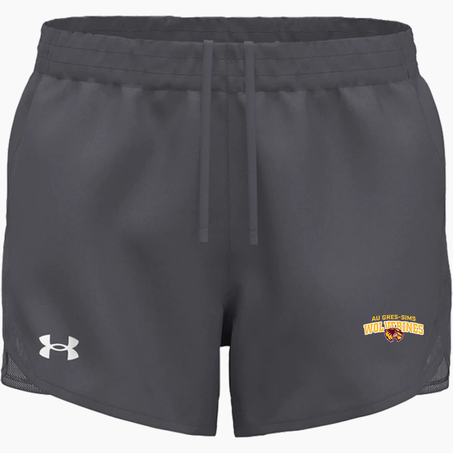Au Gres-Sims HIGH SCHOOL WOLVERINES <span class="pdp-name-mascot">AU GRES - SIMS WOLVERINES</span> UA Women's Fly By Unlined Short