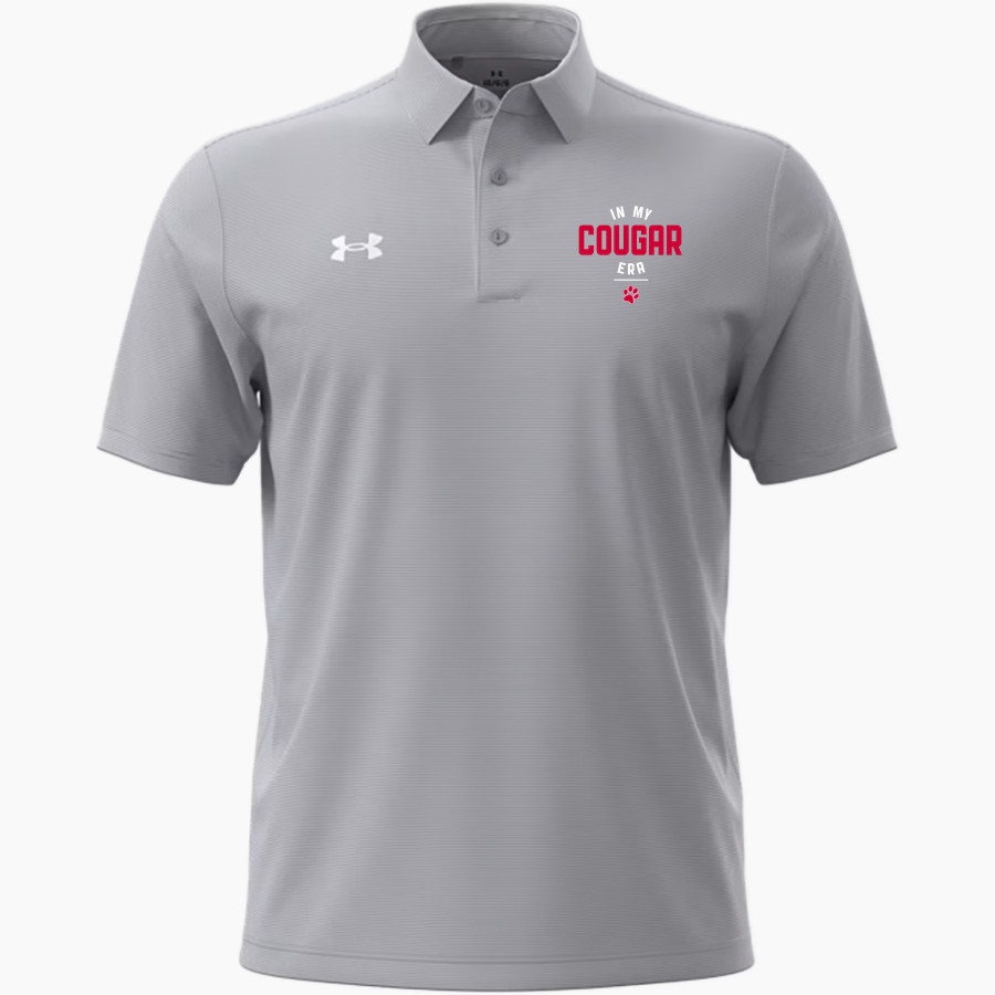 CROW HIGH SCHOOL Cougars Online Store <span class="pdp-name-mascot">CROW COUGARS</span> UA Men's Drive Team Stripe Polo