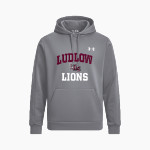 Ludlow Lions <span class="pdp-name-mascot">Lions</span> UA Mens Armour Fleece Pro Hoodie Front Thumbnail