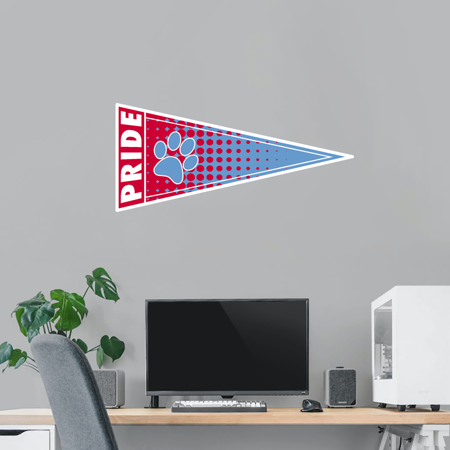 CROW HIGH SCHOOL Cougars Online Store <span class="pdp-name-mascot">CROW COUGARS</span> Wall Decal - Pennant