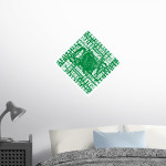 St. Patrick of Heatherdowns Irish <span class="pdp-name-mascot">St. Patrick of Heatherdowns Irish</span> Wall Decal - Diamond With Slogans Front Thumbnail