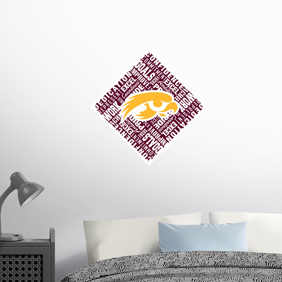 Kelly Hawks <span class="pdp-name-mascot">Kelly Hawks</span> Wall Decal - Diamond With Slogans