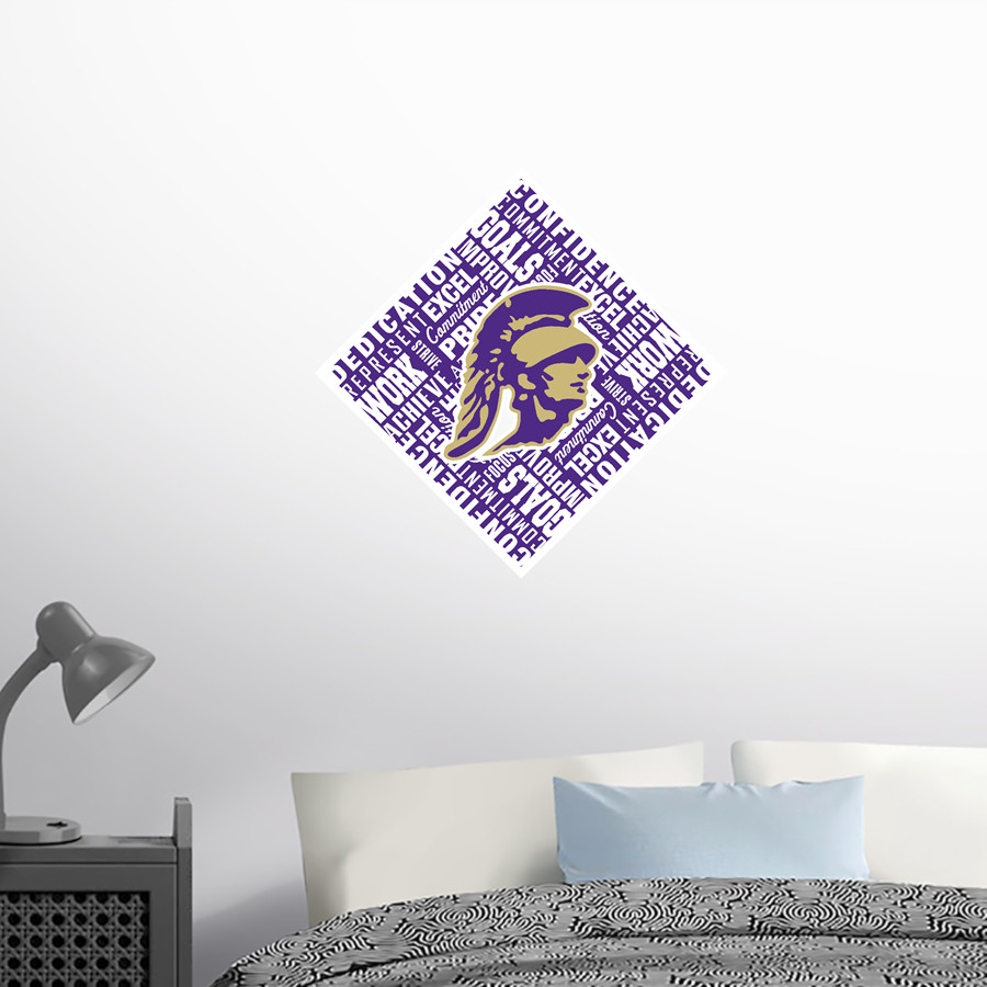 TROY-BUCHANAN HIGH SCHOOL TROJANS <span class="pdp-name-mascot">TROY - BUCHANAN TROJANS</span> Wall Decal - Diamond With Slogans