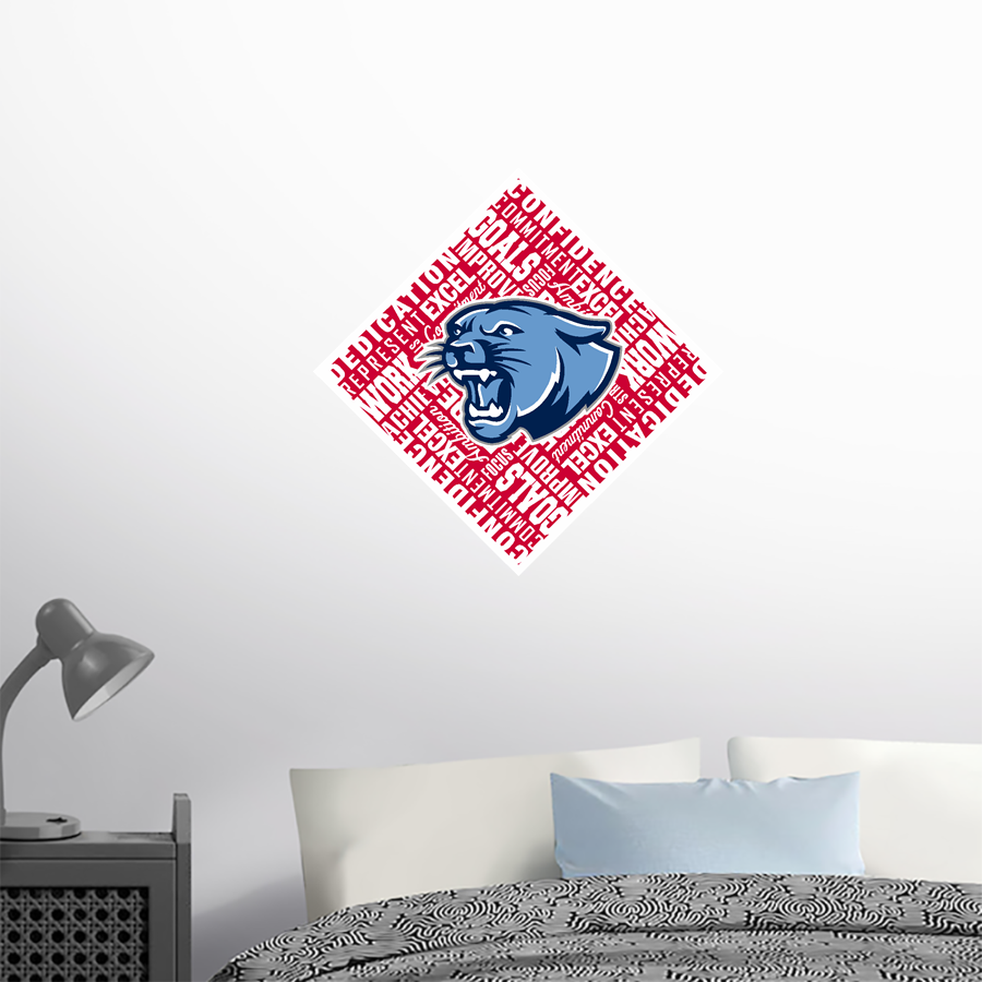 CROW HIGH SCHOOL Cougars Online Store <span class="pdp-name-mascot">CROW COUGARS</span> Wall Decal - Diamond With Slogans