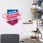 ARKOMA HIGH SCHOOL MUSTANGS <span class="pdp-name-mascot">ARKOMA MUSTANGS</span> Wall Decal - Shield With Ribbon Front Thumbnail