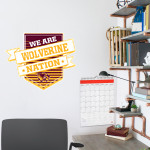 Au Gres-Sims HIGH SCHOOL WOLVERINES <span class="pdp-name-mascot">AU GRES - SIMS WOLVERINES</span> Wall Decal - Shield With Ribbon Front Thumbnail