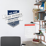 STEM Innovation Academy of the Oranges we rise together <span class="pdp-name-mascot">STEM Phoenix</span> Wall Decal - Shield With Ribbon Front Thumbnail