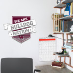 Waller Bulldogs Wall Decal - Shield With Ribbon Front Thumbnail